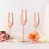 Taças de Vinho de Aço Inoxidável Cor de Ouro Rosa Gravadas Personalizadas Presentes para Madrinhas Jantar Romântico de Casamento Presentes para Casais