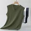 Chaleco Casual Simple para Hombre Verano Delgado Moderno Versátil Algodón Puro Sin Mangas Camiseta Base Cómoda Transpirable