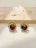 Pendientes Ovalados de Ojo de Tigre Estilo Retro, Pendientes de Moda y Versátiles, Pendientes de Lujo Ligero
