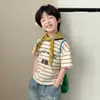 Camiseta de Verano a Rayas de Manga Corta para Niños y Niñas con Diseño de Dibujos Animados - Estilo Nuevo - 615221