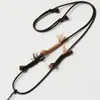 Collar con Cordón para Colgante de Bodhi de Cuerda de Cuero con Cera de Abeja Dorada de Alta Calidad y Jade Hetian Versátil
