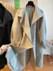 Artículos Europeos Gabardina de Lujo Ligero Abrigo para Mujer Primavera y Otoño Estilo Británico Cuello Casual Largo para Viajar Abrigo de Trabajo