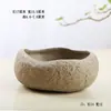 Vaso de Flor de Rocha Vulcânica de Hainan Grama Moeda Grama Moeda Vaso de Flor Hidropônico Pedra de Imitação Bonsai Suporte de Flor de Cerâmica Criativo Sem Furos