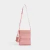 Nova bolsa nicho artesanal vazada com toque de luxo, bolsa de palha estilo férias, bolsa de praia, bolsa de ombro tipo balde
