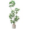 Pata de Pato Madera Planta Verde Lujo Ligero Sala de Estar Interior Decoración de Planta Biónica Piso Adornos de Planta en Maceta Grande Árbol Falso