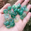Colgante Hebilla de Seguridad de Ágata Natural y Jade Calcedonia Amarilla Donut Agujero Grande Colgante DIY Joyería Listo para la Venta
