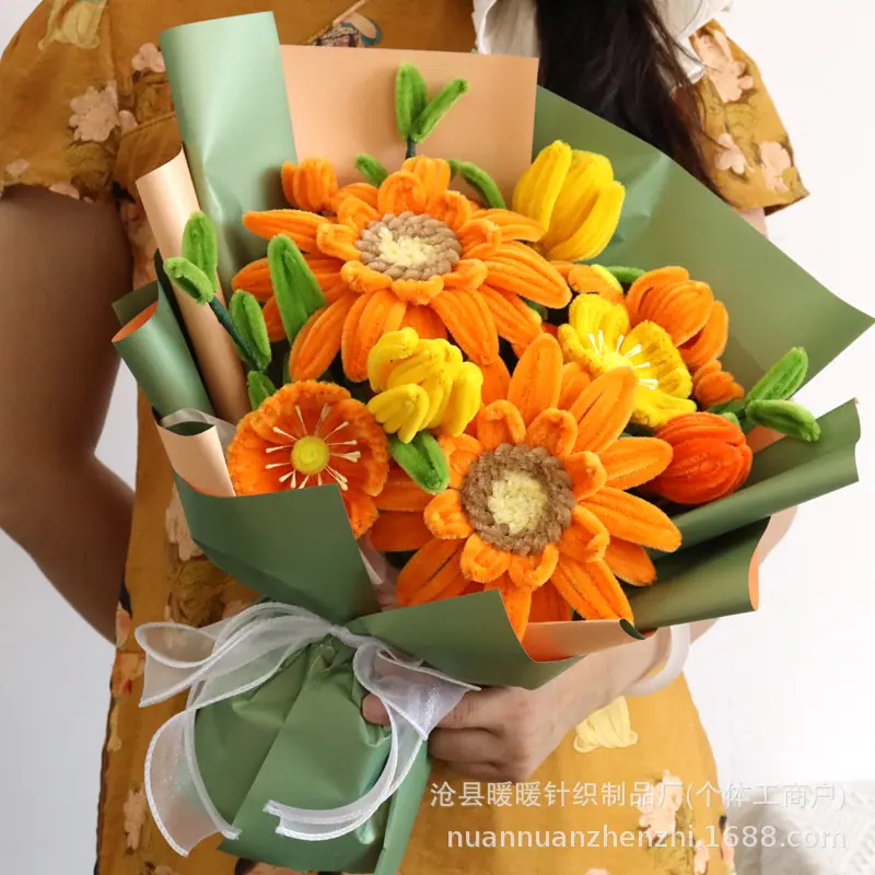 扭扭棒成品向日葵花束毕业季礼物中高考一举夺魁太阳花花束送考试