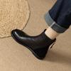 Zapatos Planos Estilo Británico para Otoño e Invierno, Botas tipo Martin para Mujer, Costuras Retro, Punta Redonda, Piel Suave, Suela Suave, Botas Versátiles y Ajustadas, Botines para Mujer