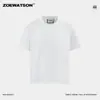 Camiseta Masculina Básica Lisa de Manga Curta ZOEWATSON Verão Elástica Respirável Versátil para o Trabalho Casual