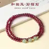 Pulseira Duplo Círculo de Cristal Natural Granate Cristal Morango Atacado Ágata Moda Nova Exquisite Joia de Pulseira para Meninas