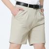 Meia-idade verão solto homens do pai do pai calças de algodão de meia-idade homens de meia-idade negócios casual terno shorts