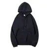 Suéter de boa qualidade! 600g algodão pesado azul marinho com capuz unissex cor sólida outono e inverno forrado com fleece logo