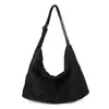 Bolsa de Ombro em Veludo Cotelê para Mulheres, Bolsa Transversal da Moda Tendência, Bolsa de Tecido de Cor Sólida de Grande Capacidade, Bolsa Simples para o Dia a Dia de Estudantes