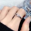 Diseño nicho doble capa rosa amor anillo abierto traje anillo apilado personalidad moda femenina joyería de alto sentido