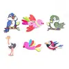 Múltiples Tipos de Botones de Pájaro de Dibujos Animados de Madera, Accesorios de Ropa DIY Pintados a Mano, 50 Piezas por Paquete, Listos para un Ambiente Festivo