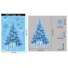 Decoraciones navideñas, nieve y hielo cálidos de invierno, renos, pegatinas de vidrio de Santa Claus, muñeco de nieve, pegatinas electrostáticas de árbol de Navidad