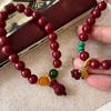 2023 Nuevo Nuevo Pulsera con Colgante de Flor de Loto Aramba Estilo Chino para Mujer Vintage con Cuentas Cuerda de Mano Bolsa de la Fortuna Artesanías