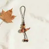 Llavero de Calabaza de Madera de Durazno Natural para Atraer Dinero, Cadena para Teléfono Móvil de Paz, Colgante para Llave USB, Colgante Exquisito de Estilo Chino para Mujer