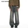 Pantalones vaqueros retro lavados, pantalones anchos de estilo callejero americano para hombre, nueva colección de otoño, pantalones largos, pantalones rectos de moda estilo chino para hombres jóvenes