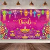 Bestseller transfronterizo de Amazon: Tela de fondo temática de Diwali con estampados de pavo real y lámpara de aceite de alta definición, perfecta para fiestas y decoraciones festivas