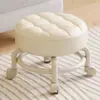 Silla Giratoria con Respaldo, Taburete Pequeño con Ruedas, Taburete Bajo, Silla Móvil, Banco Pequeño, Zapatero Giratorio para Apartamentos de Alquiler