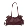 Bolsa Tote Balde Estilo Coreano Retrô Atacado Bolsa Feminina Outono 2026 Nova Cor Sólida Simples Bolsa de Ombro para o Trabalho Bolsa de Axila