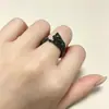 Anillo de gato negro vintage estilo étnico desgastado que concede deseos para mujer, ajustable, compacto y exquisito, nuevo anillo nacional de estilo chino