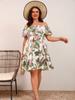 Vestido Verão Novo Europeu e Americano Transfronteiriço Feminino Elegante Estampado Gola de Um Ombro Sem Alças Slim Fit