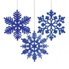 Decoraciones Navideñas de Copo de Nieve Nuevas Transfronterizas de 10 cm Polvo de Plástico Suministros para Decoración de Árbol de Navidad Colgantes