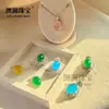 Venta al por mayor del fabricante: Colgante Redondo Cabujón de Calcedonia Verde Hielo de Alta Calidad Incrustado Plateado en Plata 925, Elegante Collar con Gema en Forma de Huevo