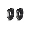 Pendientes redondos populares transfronterizos, ear cuffs de barra, tachuelas cuadradas, ear cuffs de acero inoxidable para hombre, pendientes de piercing negros