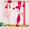 Decoração de Casamento Tira Longa Caractere Xi Flor Puxada Decoração Suspensa Arranjo do Quarto de Casamento Quadrado Masculino e Feminino Teto de Fundo de Casa Nova Pingente Suspense