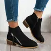 Botas Martin de Tacón Bajo Nuevas Invierno 2026, Talla Grande 43, Botas de Moda para Mujer con Cremallera Lateral, Botines Transfronterizos para Amazon