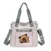 Bolso de Hombro Cruzado Versátil Estilo Universitario Estampado de Dibujos Animados Bolso de Tela Nuevo para Mujer Estilo Japonés Lindo Gran Capacidad