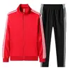 Conjunto deportivo casual de tres rayas, cárdigan abierto de otoño, sudadera con cuello alto y pantalones de chándal, conjunto de dos piezas para hombres y mujeres, adecuado para correr al aire libre