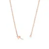 Collar de Corazón de Alta Gama para Mujer, Oro Rosa de 18 Quilates V-Gold, Mismo Estilo que Tiffany, Colgante en Forma de Corazón, Cadena para Clavícula Niche Versátil Nudo