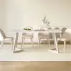 Mesa retangular minimalista moderna móveis mesa de negociação empresarial mesa e cadeiras brancas puras estilo ins mesa e cadeiras de jantar em pedra sinterizada