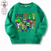 Caixa de Ritmo Sprunki Jogo Musical Periférico Roupas Crianças Moletom Algodão e Lã Casual Top 9