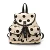 Mochila de lona con lunares estilo coreano para mujer, nueva moda 2026, bolso de hombro ligero con múltiples bolsillos, mochila escolar para estudiante universitario