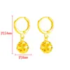 Nuevos pendientes pequeños de bola hueca imitación oro 24k para mujer, pendientes simples de oro vietnamita retro cortos