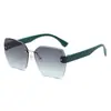 Nuevas Gafas de Sol sin Marco de Borde Cortado con Marco Grande Estilo Europeo y Americano para Hombres y Mujeres, Gafas de Sol de Gama Alta para Protección Solar al Aire Libre Inspiradas en la Dopamina