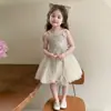 Ropa de Verano para Niñas Vestido de Bebé 2026 Nuevo de Verano Elegante Vestido de Cumpleaños con Lentejuelas Vestido de Presentación de Princesa para Niños