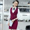 Chaleco de Vestir de Negocios Conjunto de Tres Piezas Moda Primavera y Otoño Uniforme de Aeromoza Personal de Recepción de Hotel Salón de Belleza Ropa de Trabajo Chaleco de Mujer