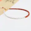 Pulsera de Cristal Natural para Mujer, Diseño de Nicho, Pulsera de Perlas de Agua Dulce, Pulsera para Mejor Amiga, Pulsera de Cristal Rojo del Sur Natural al por Mayor