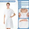 Jaleco branco, de manga longa, para estudantes, médicos, equipe médica masculina, enfermeiros, jaleco branco de inverno