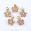 Estilo Chino Antiguo Oro Goteo de Aceite Carácter de Bendición Flor de Paz Colgante de Moda Boutique Accesorios para Pulsera Joyería Venta al por Mayor