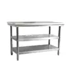 Mesa de Trabajo de Acero Inoxidable de Doble Capa Extra Gruesa 304 Mesa de Operaciones de Tres Capas para Cocina de Hotel Mesa para Cortar Verduras Casera Mesa de Empaque
