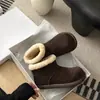 Botas de Nieve Sanpo de Henan de Piel de Vaca y Lana para Mujer, Botas Cortas de Algodón Cálidas con Forro de Polar para Dedos Grandes, Lindas