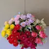 Buquê de flores artificiais de alta qualidade, modelo Imperial Concubine, com 7 rosas pequenas e 14 rosas pequenas em formato de diamante.