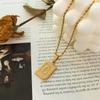 Cadena de clavícula con colgante cuadrado de 26 letras estilo hip hop de azúcar, acero de titanio PVD chapado en oro de 18 quilates, joyería europea y americana al por mayor